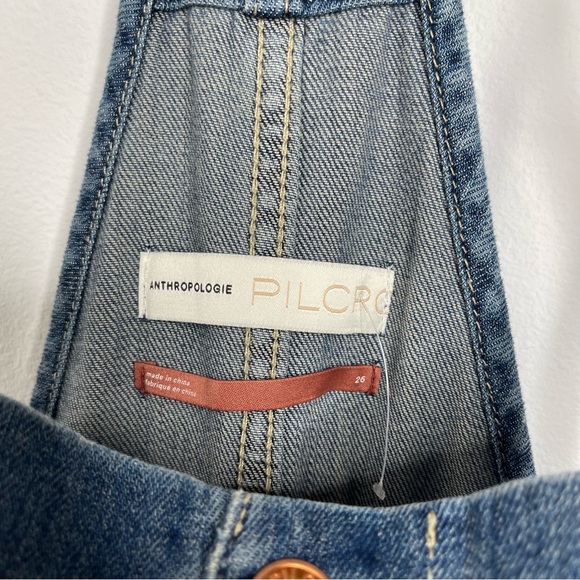 Anthropologie Pilcro Everyday Denim Short Overalls Size 26 Cargo Y2K Retro - Picture 11 of 16